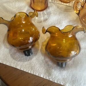 Vintage Homco votive candlestick adapters (pair)